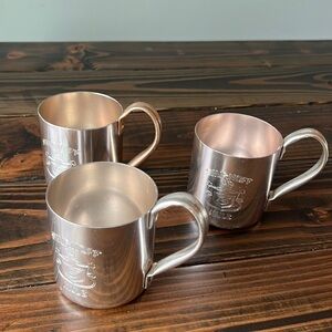 Smirnoff Vintage Vodka Moscow Mule Metal Mugs set of three